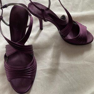 Vintage Lulu Townsend Eggplant Purple Satin heels